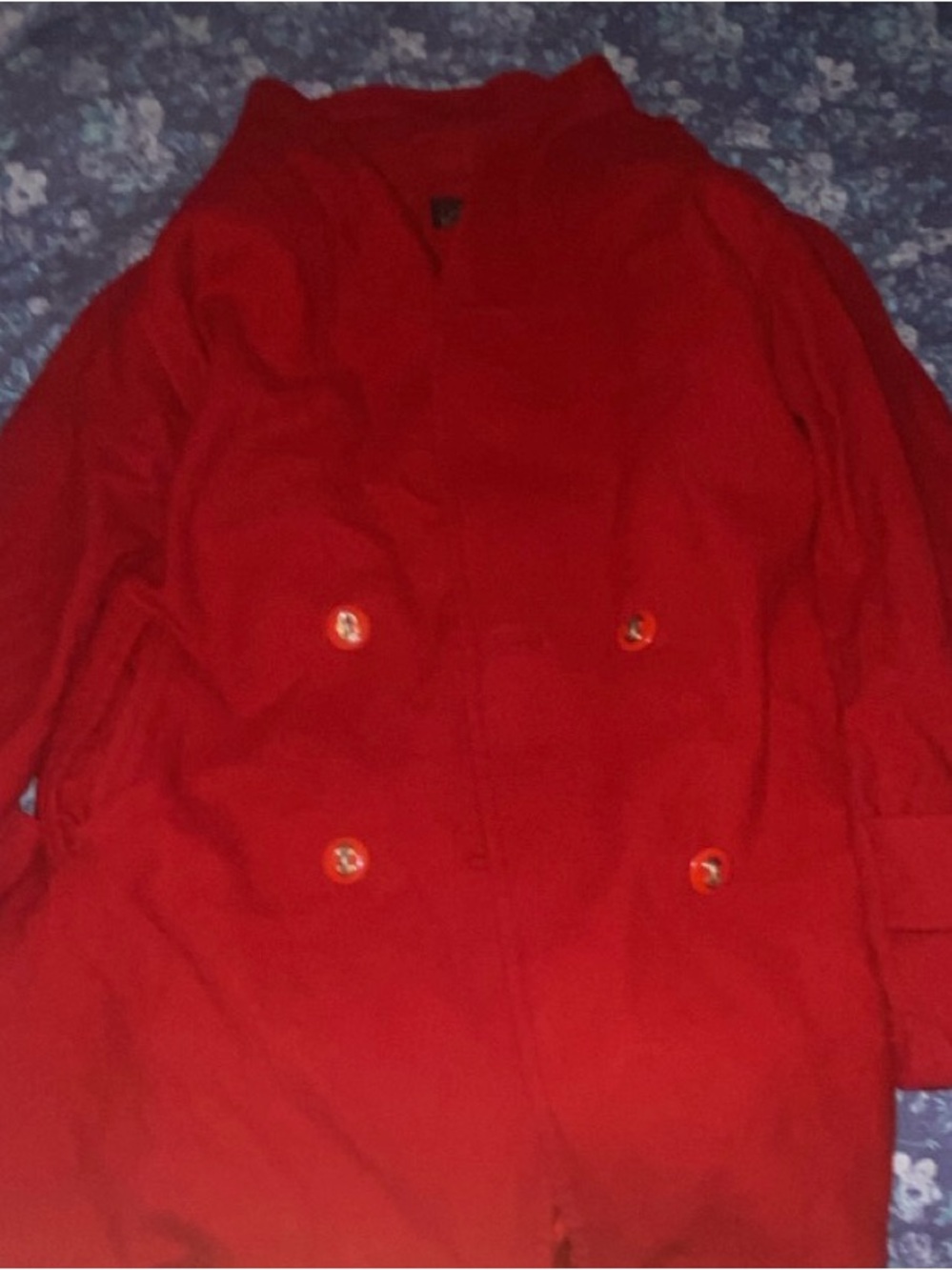 Bold Red Pea coat Unisex vintage